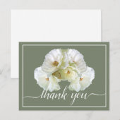 美しい白バラ色の背景シックありがとう ポストカード (正面/裏面)