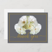 美しい白バラ色の背景シックありがとう ポストカード (正面/裏面)