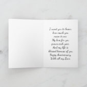 美しい白バラ記念日グリーティングカード カード (内部)