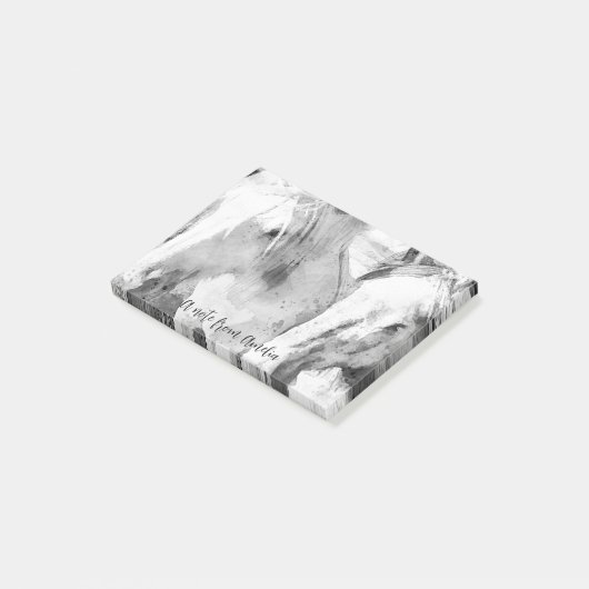 美しい白パーソナライズされた馬 ポストイット (アングル)