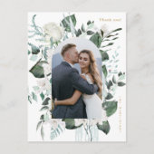 美しい白フローラ写真結婚の感謝 ポストカード (正面)