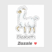 美しい白ラマあなたの名前のビニール シール (シート)