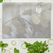 美しい白ルナリアシルバードルグレエレガントー キッチンタオル (折り畳み)