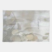 美しい白ルナリアシルバードルグレエレガントー キッチンタオル (横)