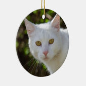 美しい白猫 セラミックオーナメント (右)