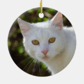 美しい白猫 セラミックオーナメント (裏面)