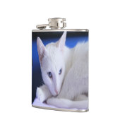 美しい白猫/ペットの写真を追加 フラスク (左)