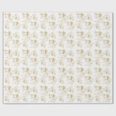 美しい白結婚と金ゴールドスクリプトレタリング ラッピングペーパー (フラット)