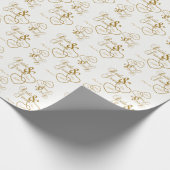 美しい白結婚と金ゴールドスクリプトレタリング ラッピングペーパー (角)