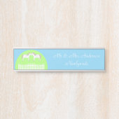 美しい白結婚の馬のカスタム サインプレート (正面)