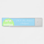 美しい白結婚の馬のカスタム サインプレート (正面)