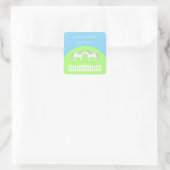 美しい白結婚の馬のカスタム スクエアシール (バッグ)