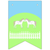 美しい白結婚の馬のカスタム バンティングフラッグ (第1の旗)