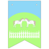 美しい白結婚の馬のカスタム バンティングフラッグ (第3の旗)