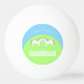 美しい白結婚の馬のカスタム 卓球ボール (裏面)