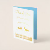 美しい白結婚の馬のカスタム 箔カード (正面)