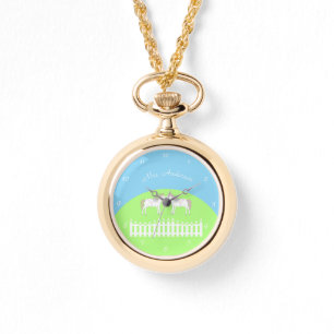 美しい白結婚の馬のカスタム 腕時計