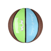 美しい白結婚の馬の名前をカスタムする ミニバスケットボール (縦)