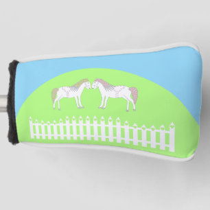 美しい白結婚の馬 ゴルフヘッドカバー