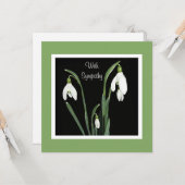 美しい白花フローラ素晴らしアート悔やみや弔慰 カード (正面/裏面インサイチュ)