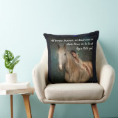 美しい白馬および小さな女の子 クッション (椅子)