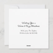 美しい白馬のいる農場のクリスマス シーズンカード (裏面)