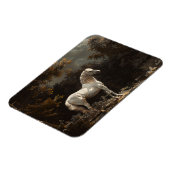 美しい白馬の絵画ヴィンテージ マグネット (左側)