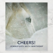 美しい白馬の誕生日 ワインラベル (シングルラベル)