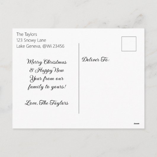 美しい白馬オンファームクリスマス シーズンポストカード (裏面)