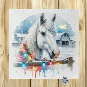 美しい白馬オンファームクリスマス ジグソーパズル