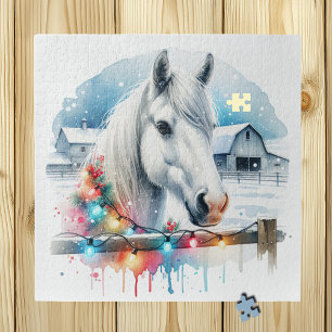 美しい白馬オンファームクリスマス ジグソーパズル