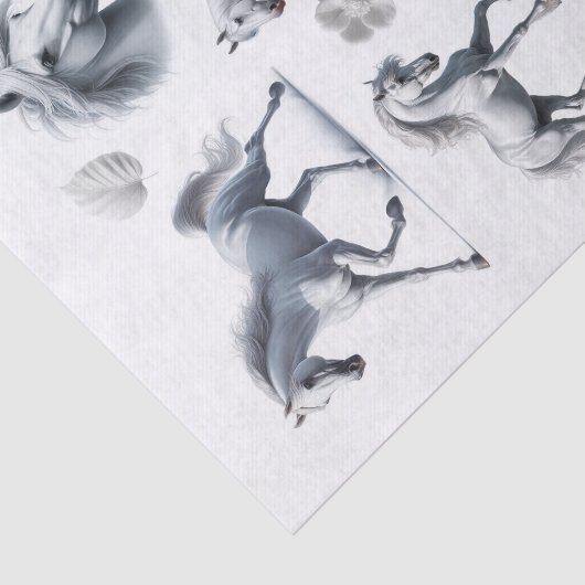 美しい白馬フッシーが芸術を切り取る 薄葉紙 (詳細)