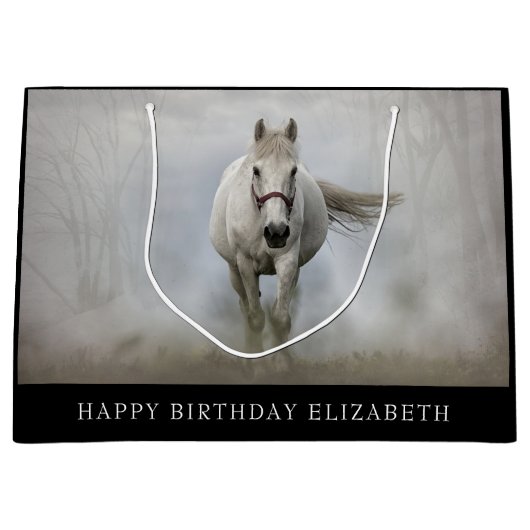 美しい白馬大抱き枕 ラージペーパーバッグ (正面)