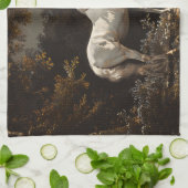 美しい白馬油絵ヴィンテージ キッチンタオル (折り畳み)