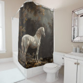 美しい白馬油絵ヴィンテージ シャワーカーテン (インサイチュ)