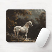 美しい白馬油絵ヴィンテージ マウスパッド (マウス)