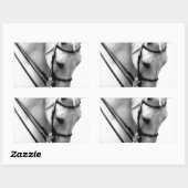 美しい白馬頭 長方形シール (シート)