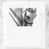 美しい白馬頭 長方形シール (バッグ)