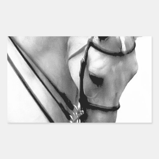 美しい白馬頭 長方形シール (正面)