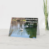 美しい白鳥が美しく見える**誕生日の願い** カード (正面)