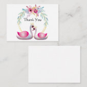 美しい白鳥のサンキューカード ノートカード (正面/裏面)