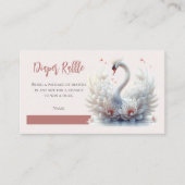 美しい白鳥のフローラ赤ちゃんシャワーおむつラッフル エンクロージャーカード (正面)