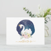 美しい白鳥の妊娠告知カード 案内状 (スタンド正面)
