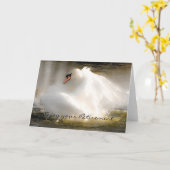 美しい白鳥カード カード (黄色い花)