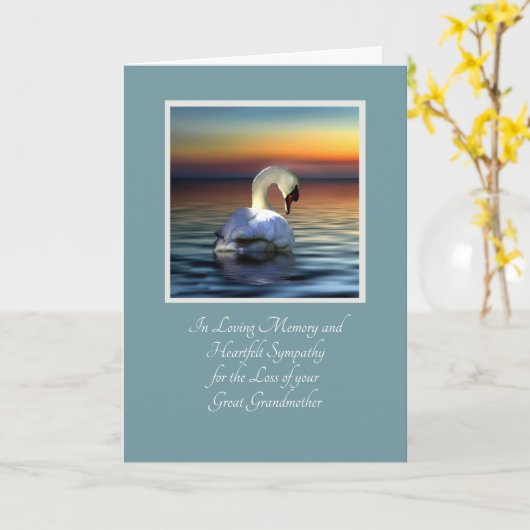 美しい白鳥悔やみや弔慰ロストオブ祖母素晴らし カード (黄色い花)