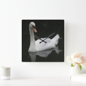 美しい白鳥時計 スクエア壁時計 (ホーム)