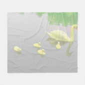 美しい白鳥湖 フリースブランケット (正面(横))