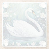 美しい白鳥 ガラスコースター (裏面)