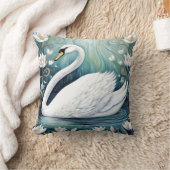 美しい白鳥 クッション (ブランケット)