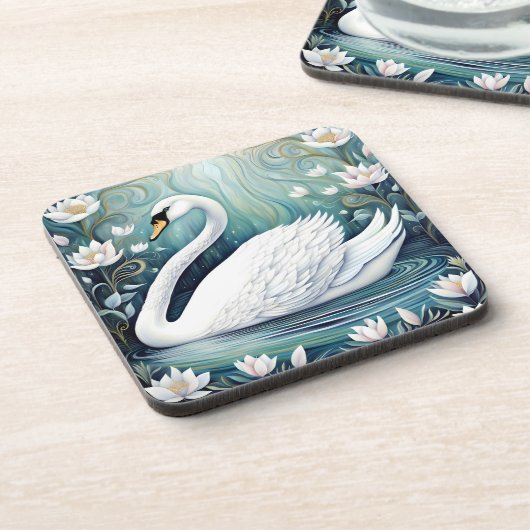 美しい白鳥 コースター (左側)